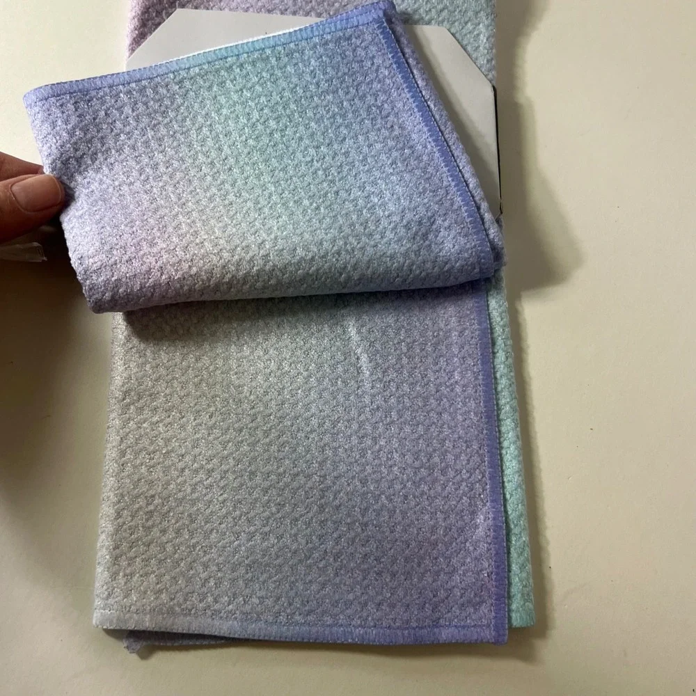 Geometry Kitchen Tea Towel Pastel Ombre Purple Blue Recycled Geoweave 18x30 NEW